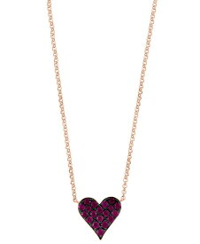 【送料無料】 エフィー レディース ネックレス・チョーカー・ペンダントトップ アクセサリー EFFY&reg; Ruby Pav&eacute; Heart 18" Pendant Necklace (3/8 ct. t.w.) in 14k Rose Gold (Also available in Sapphire) Ruby
