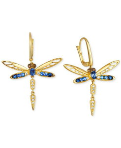 yz  @ fB[X sAXECO ANZT[ Ombr Multi-Gemstone (7/8 ct. t.w.) & Diamond (1/8 ct. t.w.) Dragonfly Drop Earrings in 14k Gold 14K Honey Gold Earrings