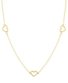 【送料無料】 イタリアン ゴールド レディース ネックレス・チョーカー・ペンダントトップ アクセサリー Polished Open Heart Station 18" Collar Necklace in 10k Gold Gold