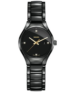 h fB[X ANZT[ rv Rado Women's Swiss True Diamond Accent Black High-Tech Ceramic Bracelet Watch 30mm R27059712 No Color ubN