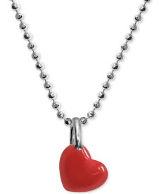 【送料無料】 アレックス ウー レディース ネックレス・チョーカー・ペンダントトップ アクセサリー Red Enamel Heart 16" Pendant Necklace in Sterling Silver Sterling Silver
