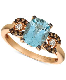 【送料無料】 ル ヴァン レディース リング アクセサリー Aquamarine (1-9/10 ct. t.w.) Chocolate Diamond (1/8 ct. t.w.) and Diamond Accent Ring in 14k Rose Gold Aquamarine