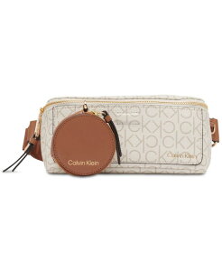 JoNC fB[X obO {fBobOEEGXg|[` Calvin Klein Millie Signature Convertible Belt Bag with Zippered Coin Pouch Vanilla Khaki/Caramel J[L