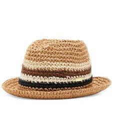 【送料無料】 スティーブ マデン レディース 帽子 アクセサリー Women's Ombr&eacute; Striped Straw Fedora Natural