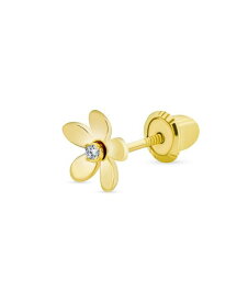 【送料無料】 ブリング レディース ピアス・イヤリング アクセサリー Tiny Minimalist CZ Accent Dainty Mini Daisy Flower Cartilage Ear Lobe Piercing 1 Piece Stud Earring For Women Teen Real 14K Yellow Gold Safety Screw back Gold