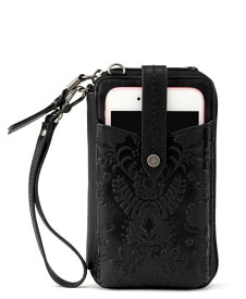 【送料無料】 ザサック レディース PC・モバイルギアケース アクセサリー Women's Silverlake Smartphone Crossbody Handbag Black Floral Embossed
