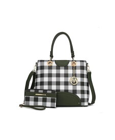 【送料無料】 MKFコレクション レディース ハンドバッグ バッグ Gabriella Checkers Handbag with Wallet by Mia K. Olive green