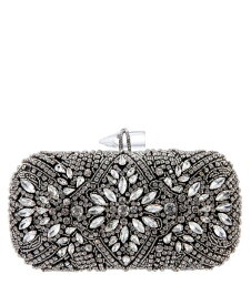 【送料無料】 ニナ レディース ハンドバッグ バッグ Women's Crystal Embellished Minaudiere Black White