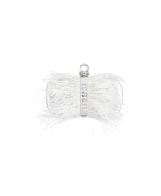 【送料無料】 ニナ レディース クラッチバッグ バッグ Women's Feather Embellished Minaudiere Clutch White