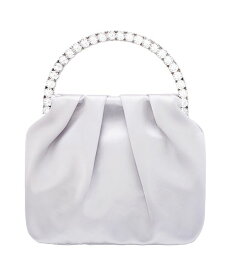 【送料無料】 ニナ レディース ハンドバッグ バッグ Crystal Handle Satin Pouch Bag New Silver
