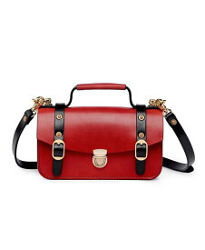 【送料無料】 オールドトレンド レディース ショルダーバッグ バッグ Women's Genuine Leather Snapper Crossbody Red