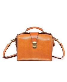 【送料無料】 オールドトレンド レディース ハンドバッグ バッグ Women's Genuine Leather Doctor Transport Satchel Bag Caramel