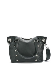 【送料無料】 ハミット レディース トートバッグ バッグ Daniel Medium Leather Tote Black Gunmetal