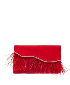 【送料無料】 ニナ レディース クラッチバッグ バッグ Women's Feather Flap Clutch Red Rouge