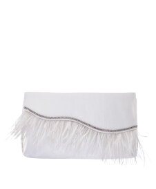 【送料無料】 ニナ レディース クラッチバッグ バッグ Women's Feather Flap Clutch White