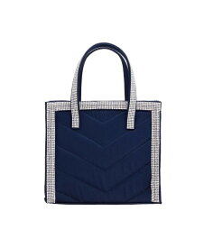 【送料無料】 ニナ レディース ハンドバッグ バッグ Women's Chevron Quilted Satchel with Crystal Trim Handbag Navy