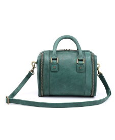 【送料無料】 オールドトレンド レディース ショルダーバッグ バッグ Women's Genuine Leather Mini Trunk Crossbody Bag Vintage-Like Green