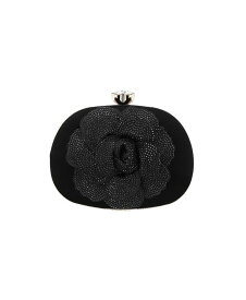 【送料無料】 ニナ レディース ハンドバッグ バッグ Crystal Embellished Flower Minaudiere Handbag Black