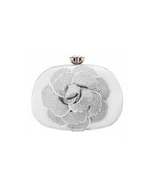 【送料無料】 ニナ レディース ハンドバッグ バッグ Crystal Embellished Flower Minaudiere Handbag White
