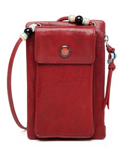 yz I[hgh fB[X PCEoCMAP[X ANZT[ Women's Genuine Leather Northwood Phone Carrier Red