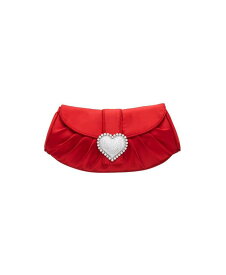 【送料無料】 ニナ レディース ハンドバッグ バッグ Crystal Heart Adorned Clutch Handbag Red Rouge