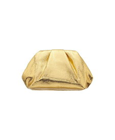 【送料無料】 ニナ レディース ハンドバッグ バッグ Metallic Pleated Frame Clutch Handbag Gold