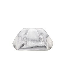 【送料無料】 ニナ レディース ハンドバッグ バッグ Metallic Pleated Frame Clutch Handbag Silver