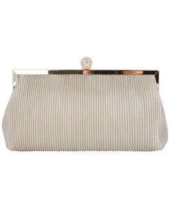 �j�i ���f�B�[�X �o�b�O �N���b�`�o�b�O �v���[�c �g�[�� Nina Women's Pleated Metallic Frame Clutch Champagne Gold-tone �S�[���h