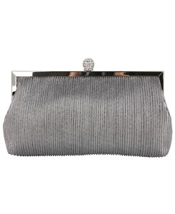 �j�i ���f�B�[�X �o�b�O �N���b�`�o�b�O �v���[�c �g�[�� Nina Women's Pleated Metallic Frame Clutch Steel Silver-tone �V���o�[