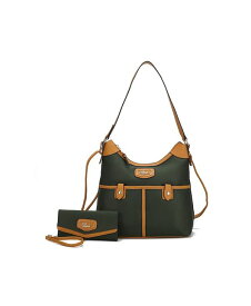 【送料無料】 MKFコレクション レディース ハンドバッグ バッグ Harper Nylon Hobo Shoulder Handbag with Matching Wallet by Mia K- 2 pieces Olive green