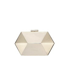 【送料無料】 ニナ レディース ハンドバッグ バッグ Geometric Mirror Metallic Patent Minaudiere Handbag Gold