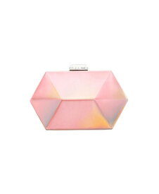 【送料無料】 ニナ レディース ハンドバッグ バッグ Geometric Mirror Metallic Patent Minaudiere Handbag Pearl Rose