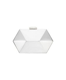 【送料無料】 ニナ レディース ハンドバッグ バッグ Geometric Mirror Metallic Patent Minaudiere Handbag Silver