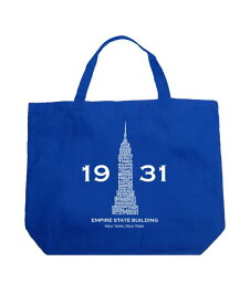 【送料無料】 エルエーポップアート レディース トートバッグ バッグ Empire State Building - Large Word Art Tote Bag Royal