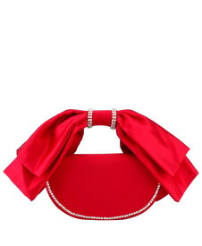 【送料無料】 ニナ レディース クラッチバッグ バッグ Women's Crystal Trim Satin Bow Clutch Bag Red Rouge