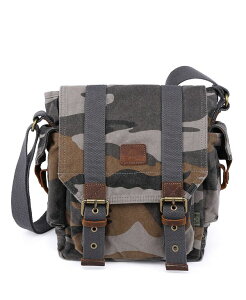 TSD�u�����h ���f�B�[�X �o�b�O �V�����_�[�o�b�O TSD BRAND Camo Canvas Crossbody Bag Gray �O���[