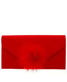 【送料無料】 ニナ レディース クラッチバッグ バッグ Envelope Clutch with Pompom Red Rouge