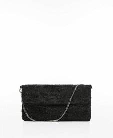 【送料無料】 マンゴ レディース ハンドバッグ バッグ Women's Crystals Detail Chain Bag Black