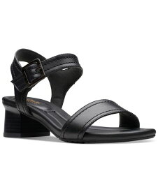 【送料無料】 クラークス レディース サンダル シューズ Women's Desirae Coast Ankle-Strap Sandals Black Leather