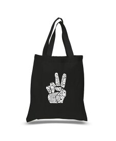 【送料無料】 エルエーポップアート レディース トートバッグ バッグ Peace Fingers - Small Word Art Tote Bag Black