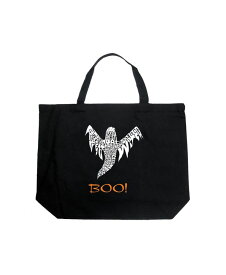 【送料無料】 エルエーポップアート レディース トートバッグ バッグ Halloween Ghost - Large Word Art Tote Bag Black