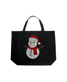 【送料無料】 エルエーポップアート レディース トートバッグ バッグ Christmas Snowman - Large Word Art Tote Bag Black