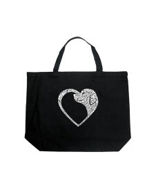 【送料無料】 エルエーポップアート レディース トートバッグ バッグ Dog Heart - Large Word Art Tote Bag Black