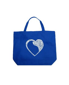 【送料無料】 エルエーポップアート レディース トートバッグ バッグ Dog Heart - Large Word Art Tote Bag Royal