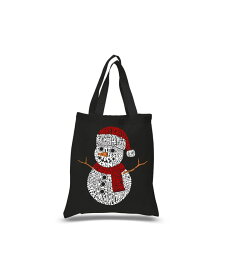 【送料無料】 エルエーポップアート レディース トートバッグ バッグ Christmas Snowman - Small Word Art Tote Bag Black