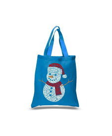 【送料無料】 エルエーポップアート レディース トートバッグ バッグ Christmas Snowman - Small Word Art Tote Bag Sapphire
