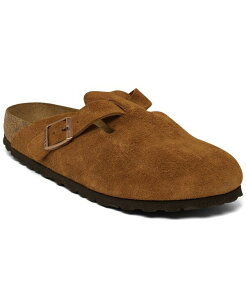 �r���P���V���g�b�N ���f�B�[�X �V���[�Y �T���_�� �X�G�[�h ���U�[ Birkenstock Women's Boston Soft Footbed Suede Leather Clogs from Finish Line Cork Brown �u���E��