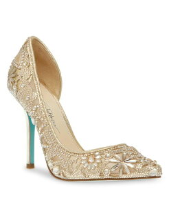 �x�b�c�B�W�����\�� ���f�B�[�X �V���[�Y �p���v�X Betsey Johnson Women's Chic Rhinestone Evening Pumps Light Gold �S�[���h