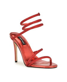 【送料無料】 ナインウェスト レディース サンダル シューズ Women's Maskil Ankle Wrap Heeled Dress Sandals Red - Faux Suede