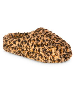 �A�C�\�g�i�[ ���f�B�[�X �V���[�Y �T���_�� Isotoner Signature Women's Memory Foam Berber Fiona Comfort Hoodback Slippers Cheetah